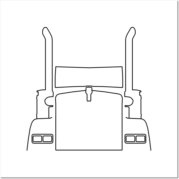 Kenworth truck outline graphic (black) Wall Art by soitwouldseem